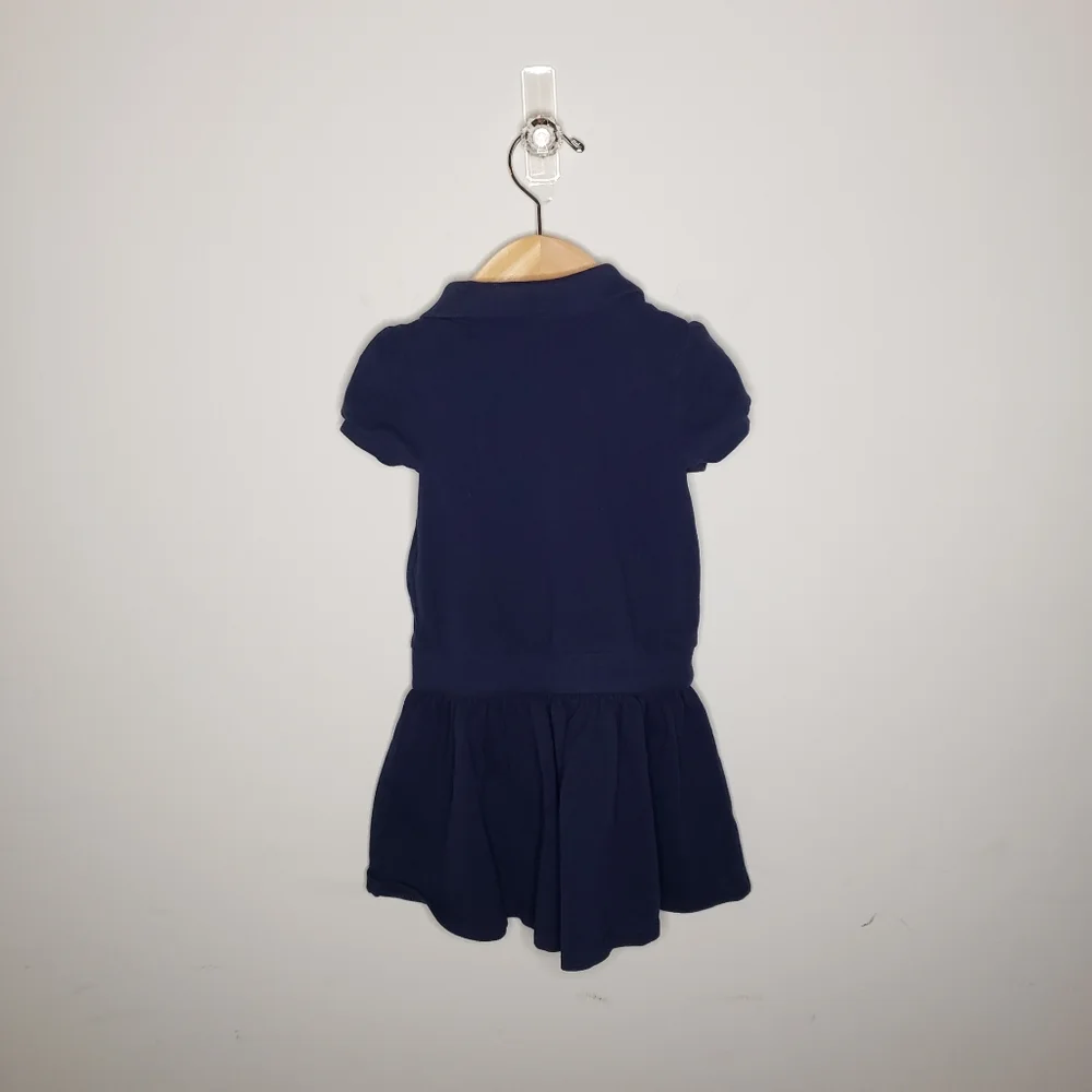 Ralph Lauren 18 Months Navy Blue Short Sleeve Preppy Polo Flutter Skirt Dress